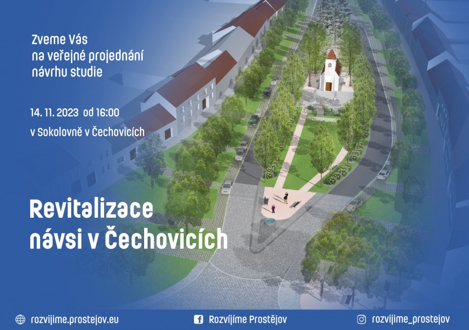 Veřejné projednání studie Revitalizace návsi v Čechovicích